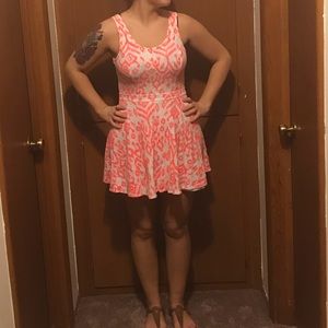 Coral and White Dress